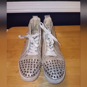 Christian Louboutin Fabric Spiked Sneakers Size 38